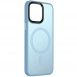 TPU+PC чехол Metal Buttons with MagSafe Colorful для Apple iPhone 14 (6.1") Голубой