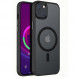 TPU+PC чохол Metal Buttons with MagSafe Colorful для Apple iPhone 15 (6.1") Чорний