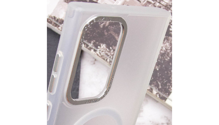 Чохол TPU Lyon frosted with MagSafe для Samsung Galaxy S22 Ultra White - фото