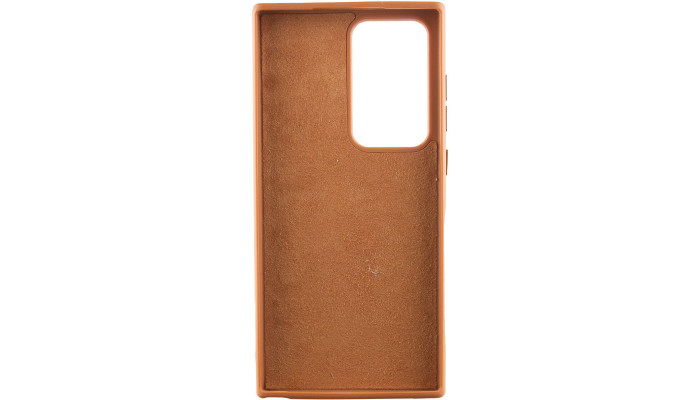 Кожаный чехол Bonbon Leather Metal Style для Samsung Galaxy S22 Ultra Коричневый / Brown - фото