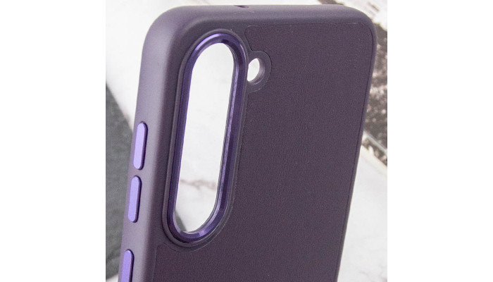 Кожаный чехол Bonbon Leather Metal Style для Samsung Galaxy S22+ Фиолетовый / Dark Purple - фото