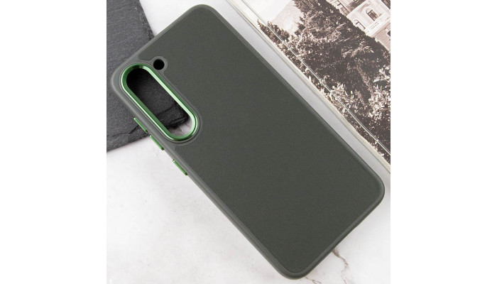 Шкіряний чохол Bonbon Leather Metal Style для Samsung Galaxy S23 Зелений / Army green - фото