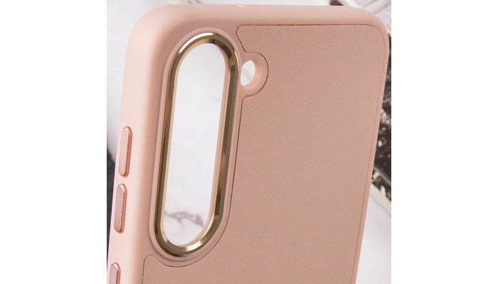 Кожаный чехол Bonbon Leather Metal Style для Samsung Galaxy S23 Розовый / Light pink - фото