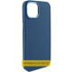 Шкіряний чохол Bonbon Leather Metal Style для Samsung Galaxy S23 Ultra Синій / Navy blue - фото