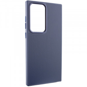 Шкіряний чохол Bonbon Leather Metal Style для Samsung Galaxy S23 Ultra Синій / Navy blue