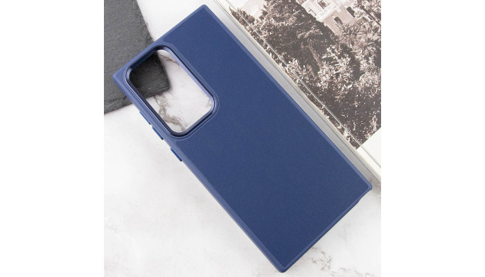 Шкіряний чохол Bonbon Leather Metal Style для Samsung Galaxy S23 Ultra Синій / Navy blue - фото