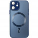 Чохол TPU+Glass Sapphire Midnight with MagSafe для Apple iPhone 12 (6.1") Синій / Deep navy