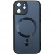 Чохол TPU+Glass Sapphire Midnight with MagSafe для Apple iPhone 12 (6.1") Чорний / Black