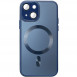 Чохол TPU+Glass Sapphire Midnight with MagSafe для Apple iPhone 14 (6.1") Синій / Deep navy