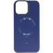 Кожаный чехол Bonbon Leather Metal Style with MagSafe для Apple iPhone 13 Pro Max (6.7") Синий / Navy blue