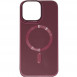 Кожаный чехол Bonbon Leather Metal Style with MagSafe для Apple iPhone 13 (6.1") Бордовый / Plum