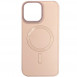 Кожаный чехол Bonbon Leather Metal Style with MagSafe для Apple iPhone 14 Pro (6.1") Розовый / Light pink