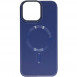 Кожаный чехол Bonbon Leather Metal Style with MagSafe для Apple iPhone 14 Pro (6.1") Синий / Navy blue