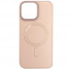 Шкіряний чохол Bonbon Leather Metal Style with MagSafe для Apple iPhone 15 (6.1") Рожевий / Light pink