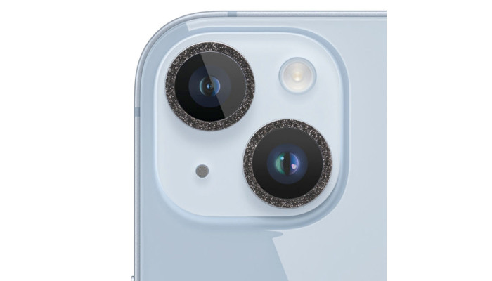 Защитное стекло Metal Sparkles на камеру (в упак.) для Apple iPhone 15 (6.1
