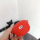 Силиконовый футляр Brand для наушников AirPods 1/2 + карабин Karl Lagerfeld red - фото