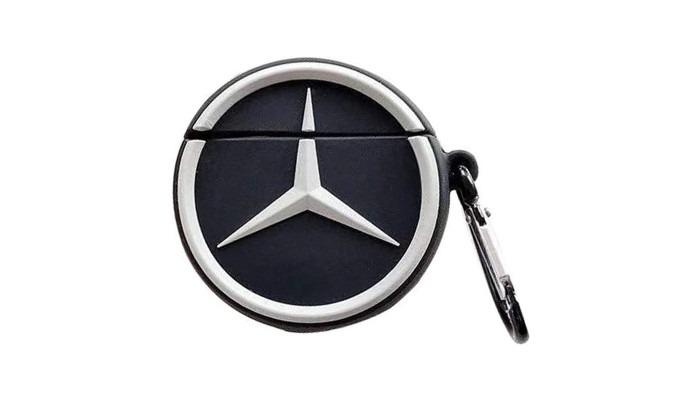 Силиконовый футляр Brand для наушников AirPods 1/2 + карабин Mercedes - фото