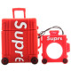 Силиконовый футляр Brand для наушников AirPods 1/2 + кольцо Supreme red - фото