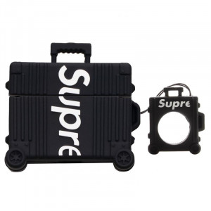 Силиконовый футляр Brand для наушников AirPods 3 + кольцо Supreme black