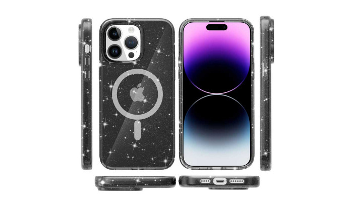 Чехол TPU Galaxy Sparkle (MagFit) для Apple iPhone 14 Pro Max (6.7