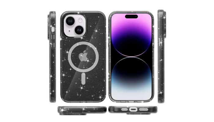 Чехол TPU Galaxy Sparkle (MagFit) для Apple iPhone 15 (6.1