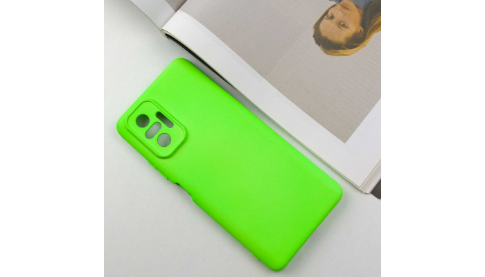 Чехол Silicone Cover Lakshmi Full Camera (A) для Xiaomi Redmi Note 10 Pro / 10 Pro Max Салатовый / Neon Green - фото