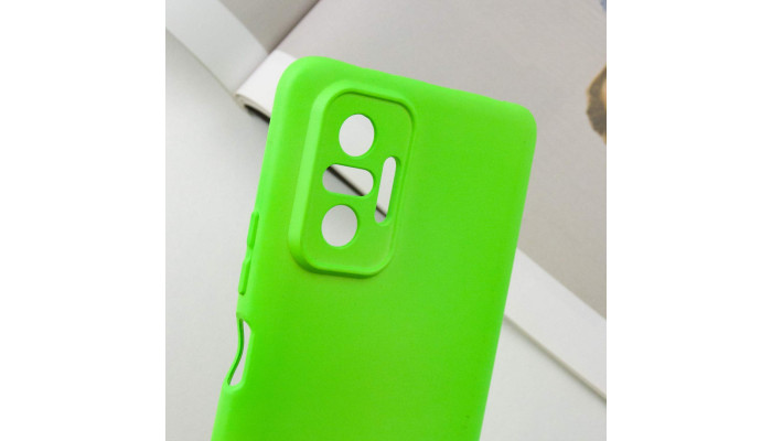 Чехол Silicone Cover Lakshmi Full Camera (A) для Xiaomi Redmi Note 10 Pro / 10 Pro Max Салатовый / Neon Green - фото