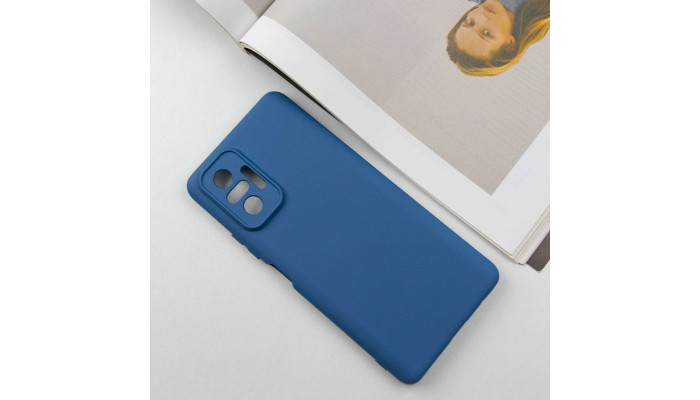 Чехол Silicone Cover Lakshmi Full Camera (A) для Xiaomi Redmi Note 10 Pro / 10 Pro Max Синий / Navy Blue - фото