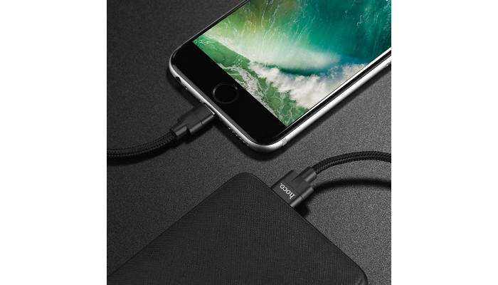 Дата кабель Hoco U55 Outstanding Lightning Cable (1.2m) Чорний - фото