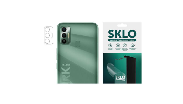 Защитная гидрогелевая пленка SKLO (на камеру) 4шт. для TECNO Spark 10C Прозрачный