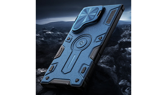 TPU+PC чохол Nillkin CamShield Armor Prop для Samsung Galaxy S24 Ultra Blue - фото