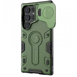 TPU+PC чехол Nillkin CamShield Armor Prop для Samsung Galaxy S24 Ultra Dark Green