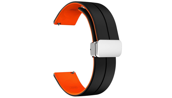 Силиконовый ремешок Classy для Smart Watch 20mm Black / Orange - фото