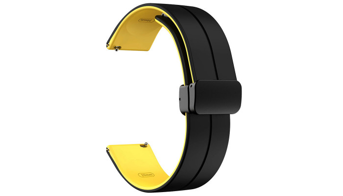 Силиконовый ремешок Classy для Smart Watch 20mm Black / Yellow - фото