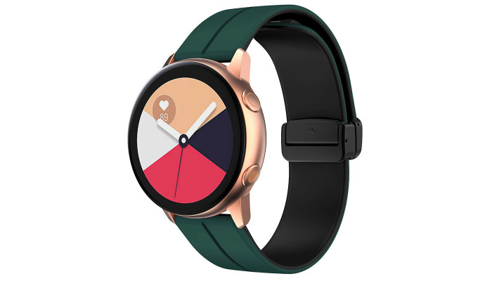 Силиконовый ремешок Classy для Smart Watch 20mm Green / Black - фото