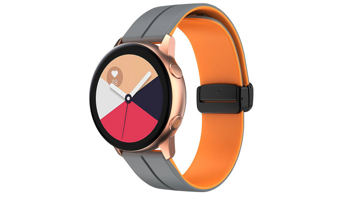 Силиконовый ремешок Classy для Smart Watch 20mm Grey / Orange - фото