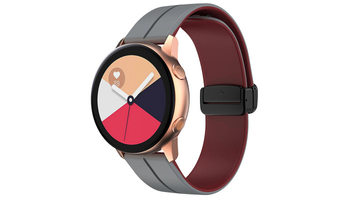 Силиконовый ремешок Classy для Smart Watch 20mm Grey / Plum - фото