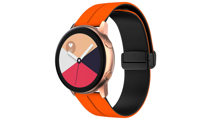 Силиконовый ремешок Classy для Smart Watch 20mm Orange / Black - фото