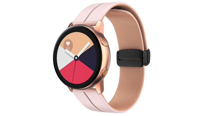 Силиконовый ремешок Classy для Smart Watch 20mm Pink / Beige - фото