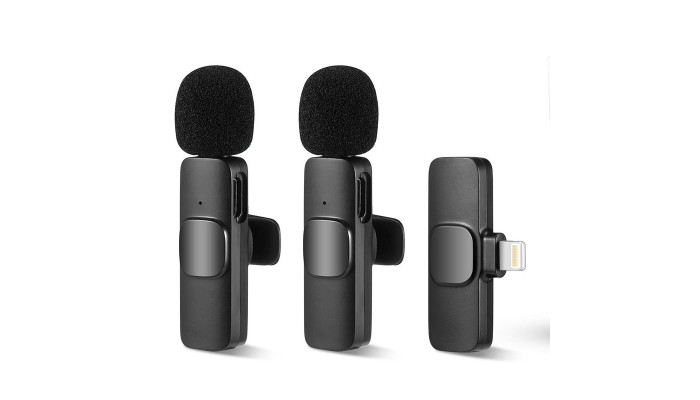 Микрофон петличный для телефона K9 Bluetooth 3in1 Lightning Black - фото
