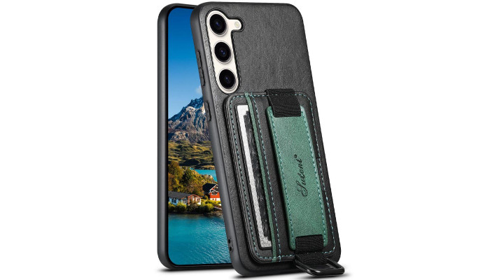 Шкіряний чохол Wallet case and straps для Samsung Galaxy A54 5G Чорний / Black - фото