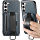 Кожаный чехол Wallet case and straps для Samsung Galaxy A34 5G Синий / Blue - фото