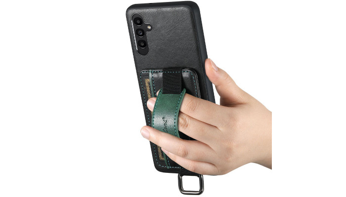 Шкіряний чохол Wallet case and straps для Samsung Galaxy A14 4G/5G Чорний / Black - фото