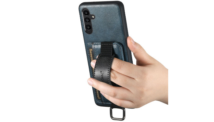 Шкіряний чохол Wallet case and straps для Samsung Galaxy A14 4G/5G Синій / Blue - фото