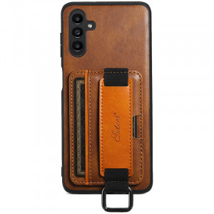 Шкіряний чохол Wallet case and straps для Samsung Galaxy A14 4G/5G Коричневий / Brown