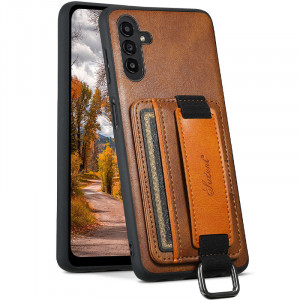 Шкіряний чохол Wallet case and straps для Samsung Galaxy A14 4G/5G Коричневий / Brown