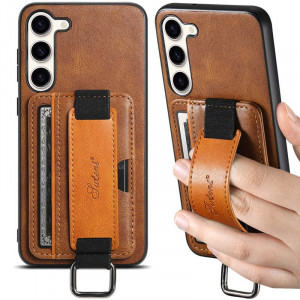 Шкіряний чохол Wallet case and straps для Samsung Galaxy A24 4G Коричневий / Brown