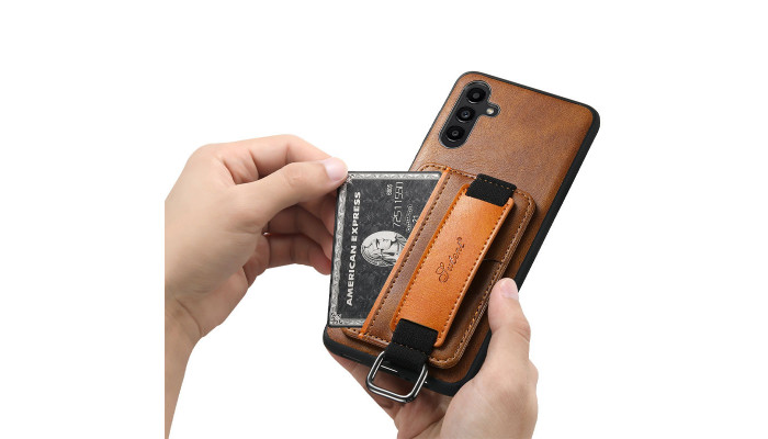 Шкіряний чохол Wallet case and straps для Samsung Galaxy A24 4G Коричневий / Brown - фото