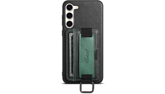 Кожаный чехол Wallet case and straps для Samsung Galaxy A24 4G Черный / Black - фото