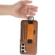 Шкіряний чохол Wallet case and straps для Samsung Galaxy S24+ Коричневий / Brown - фото